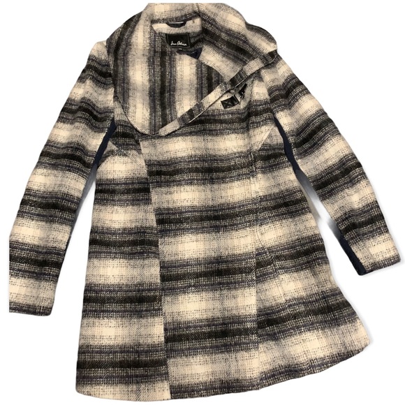 Sam Edelman | Black & Gray Long Line Collared Coat | XS - Picture 3 of 11